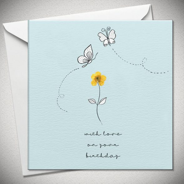 With love on your birthday (butterfly) - buttercup
