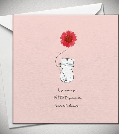 Have a PURRR-fect birthday (cat) - red daisy