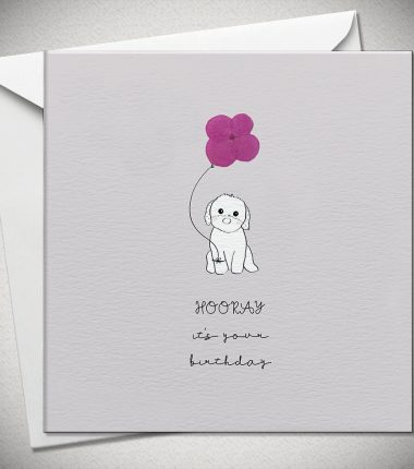 HOORAY it's your birthday (dog) - pink hydrangea