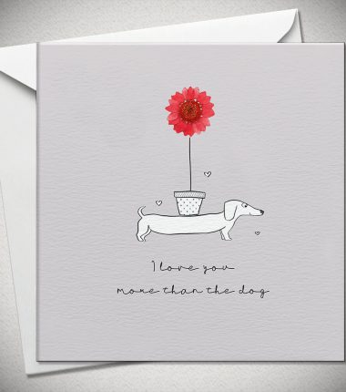I love you more than the dog - red daisy