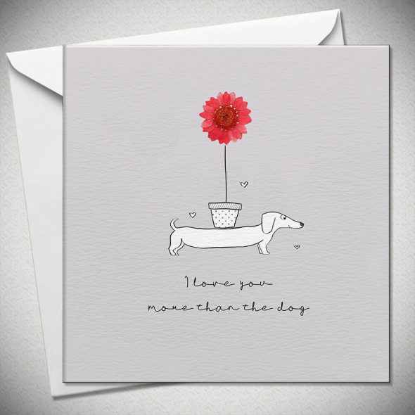 I love you more than the dog - red daisy
