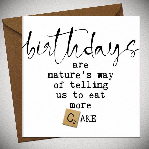 BIRTHDAYS are nature's way of telling us to eat more cake