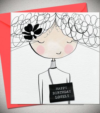 HAPPY BIRTHDAY LOVELY - with woven label