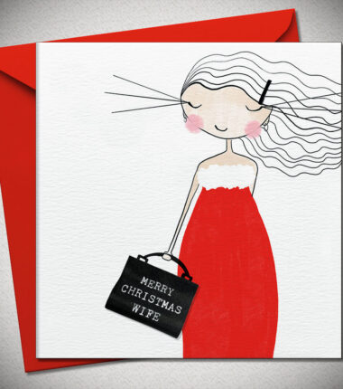 MERRY CHRISTMAS WIFE - with real woven label