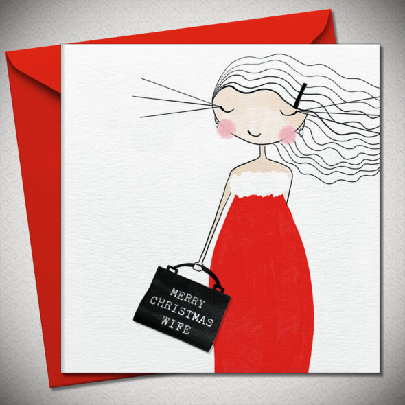 MERRY CHRISTMAS WIFE - with real woven label
