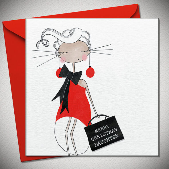 MERRY CHRISTMAS DAUGHTER - with real woven label
