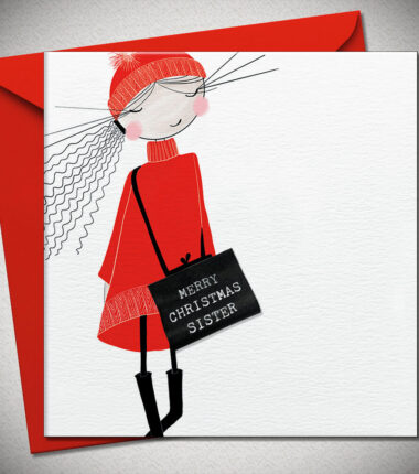 MERRY CHRISTMAS SISTER - with real woven label