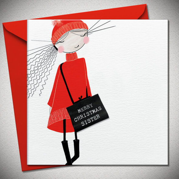 MERRY CHRISTMAS SISTER - with real woven label